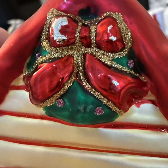 Christmas Village House Ornament Glass Embellished UT Wreath Glitter - Picture 9 of 9